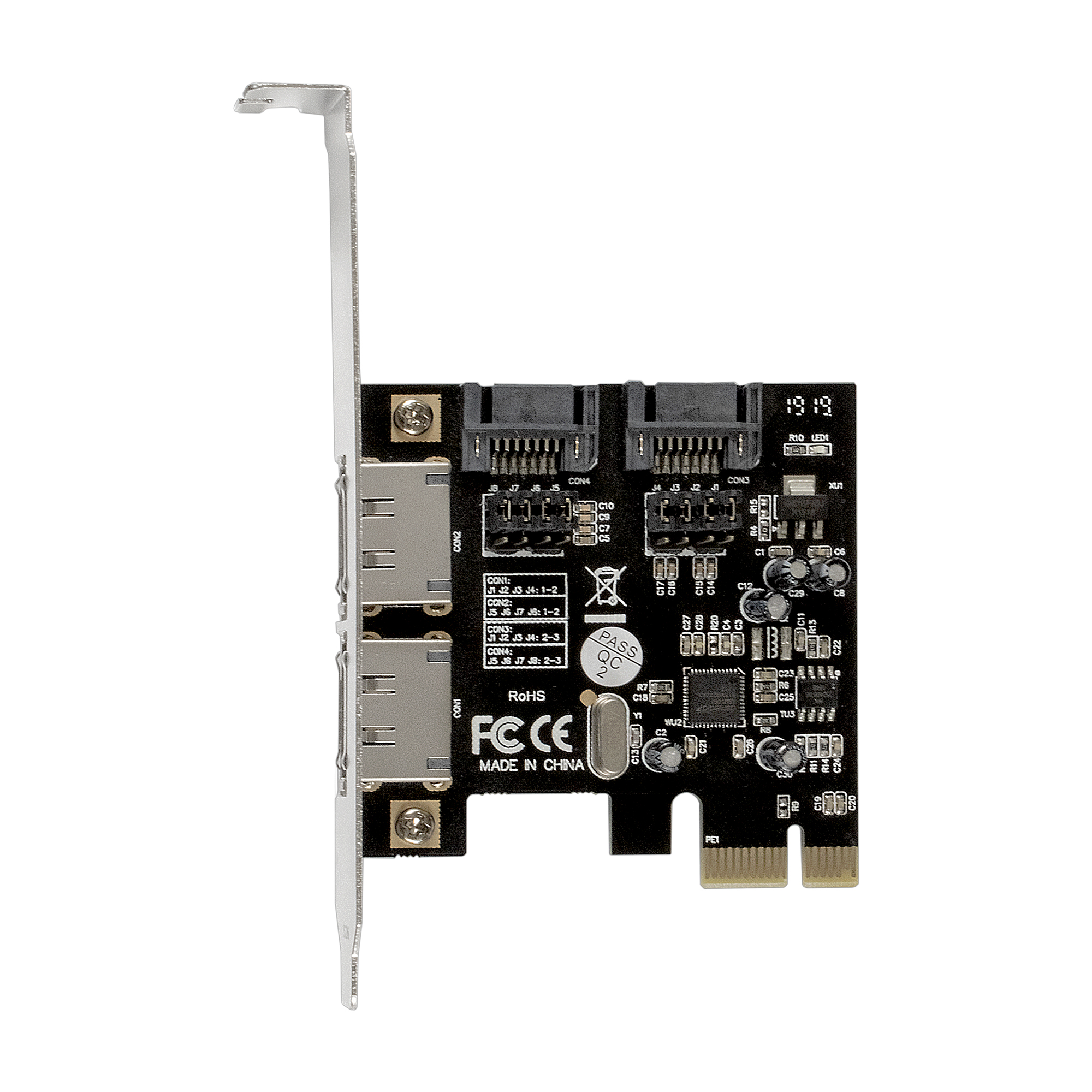Контроллер ExeGate EXE-501 (PCI-E x1 v2.0, SATA3 6Gb/s, 2 int.+2 ext., ASMedia Chipset ASM1061)