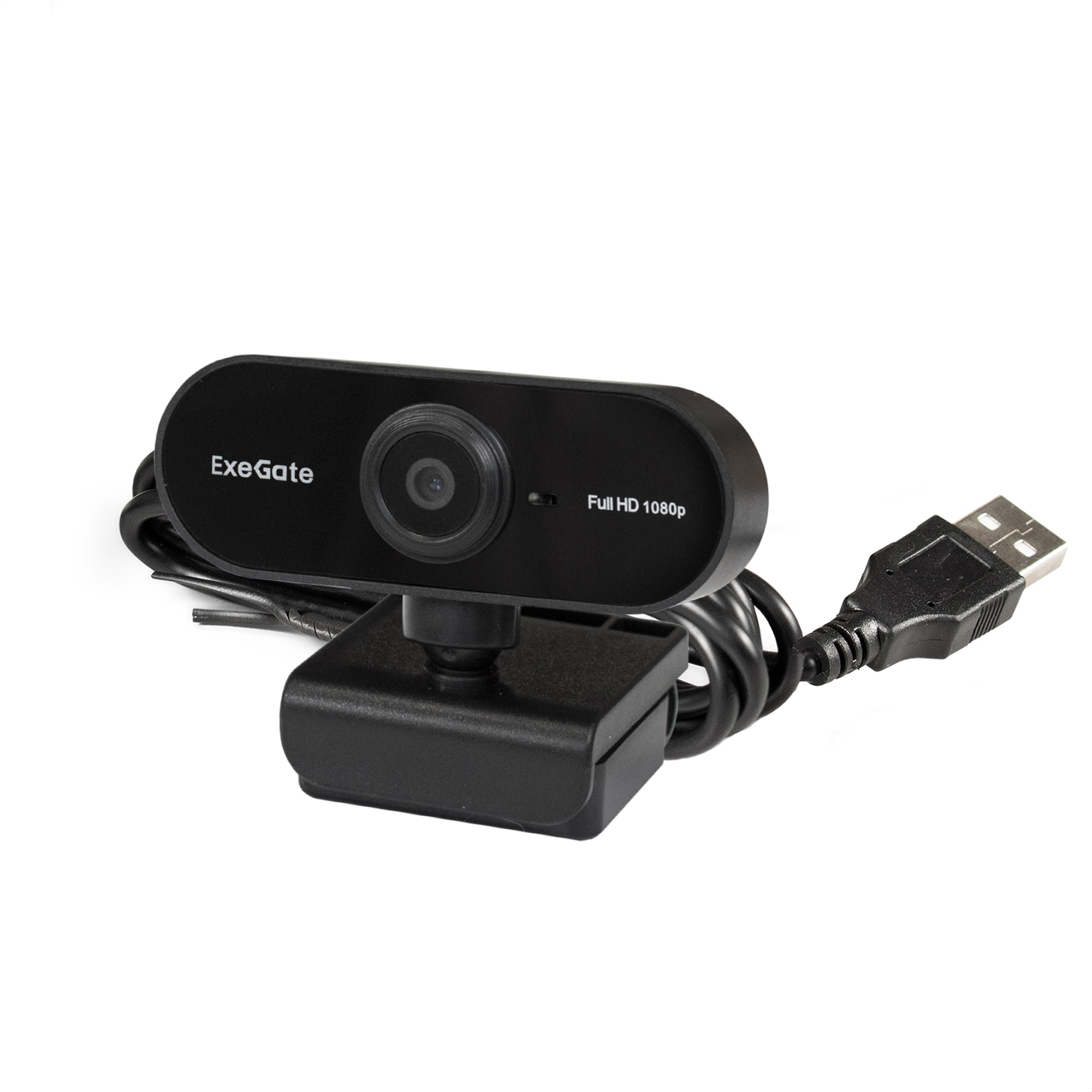 Веб-камера ExeGate Stream C925 Full HD T-Tripod (матрица 1/3" 2 Мп, 1920х1080, 1080P, 30fps, 4-линзовый объектив, фиксированный фокус, USB, микрофон с шумоподавлением, универсальное крепление, телескопический штатив Tripod Tele Ball, кабель 1,5 м, поддерж