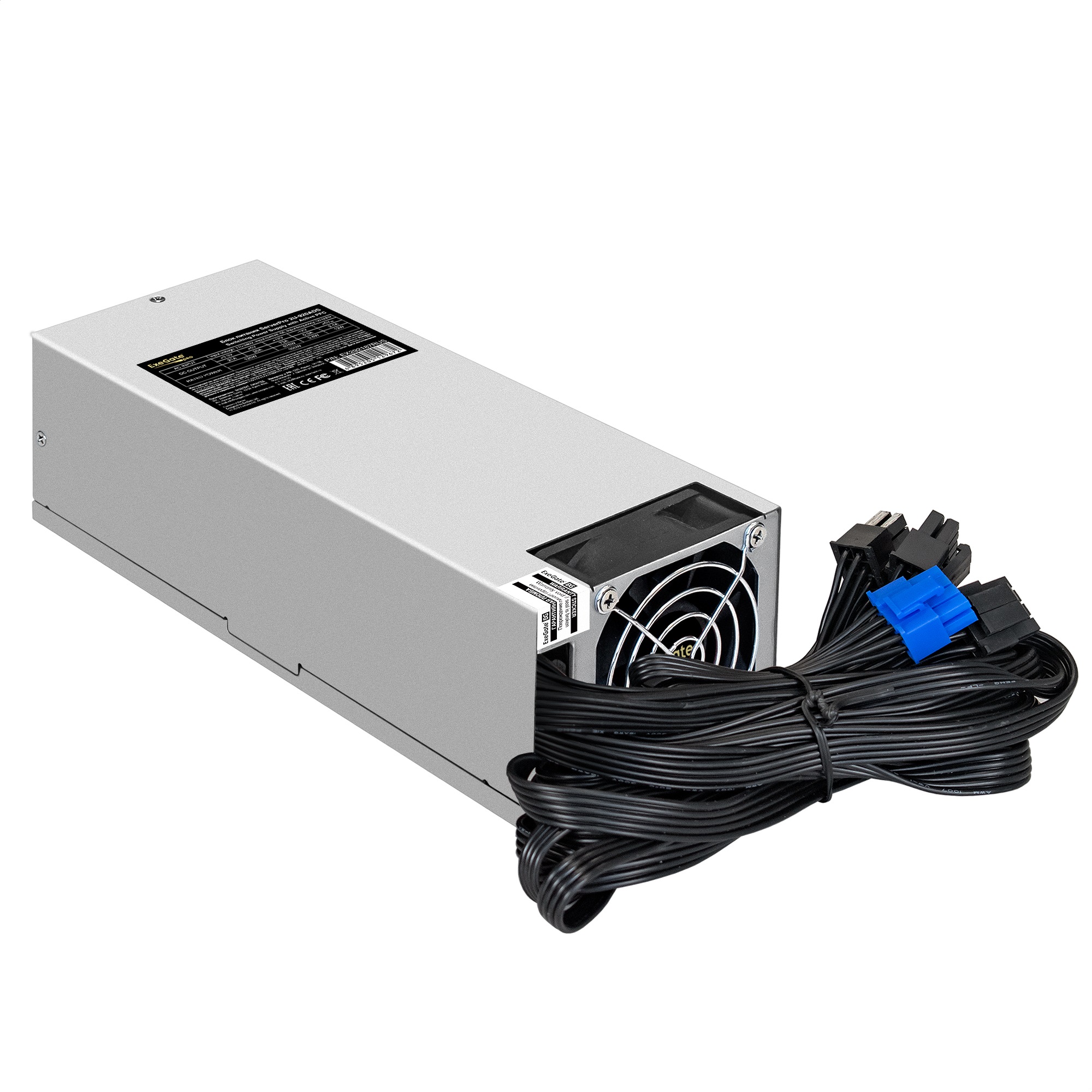 Серверный БП 920W ExeGate ServerPRO-2U-920ADS (2U, APFC, КПД 87% (80 PLUS Silver), 6cm ball bearing fan, 24pin, 2x(4+4)pin, 2xPCI-E, 6xSATA, 4xIDE)