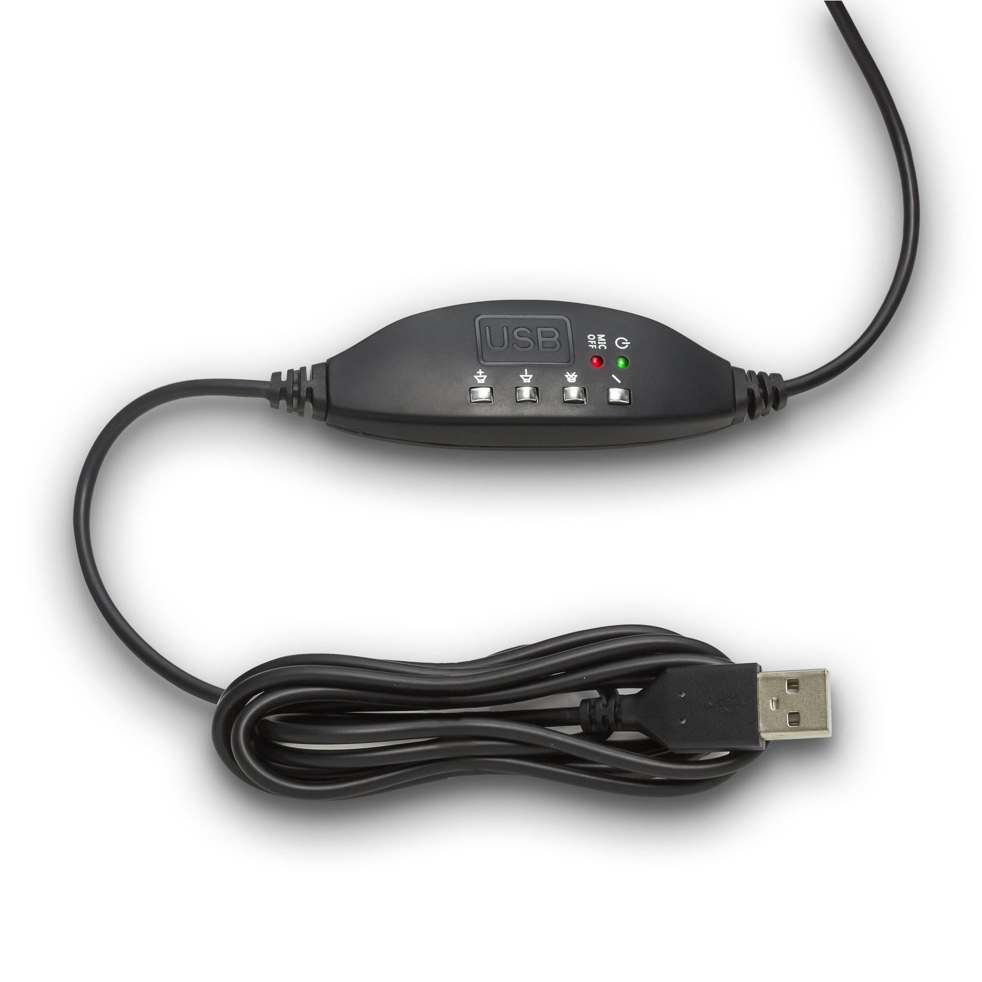 Полноразмерные наушники с микрофоном (гарнитура) ExeGate 960 USB STEREO (USB, динамик 40 мм, 20-20000Гц, длина кабеля 2м, управление громкостью и пр. на кабеле, Color box)