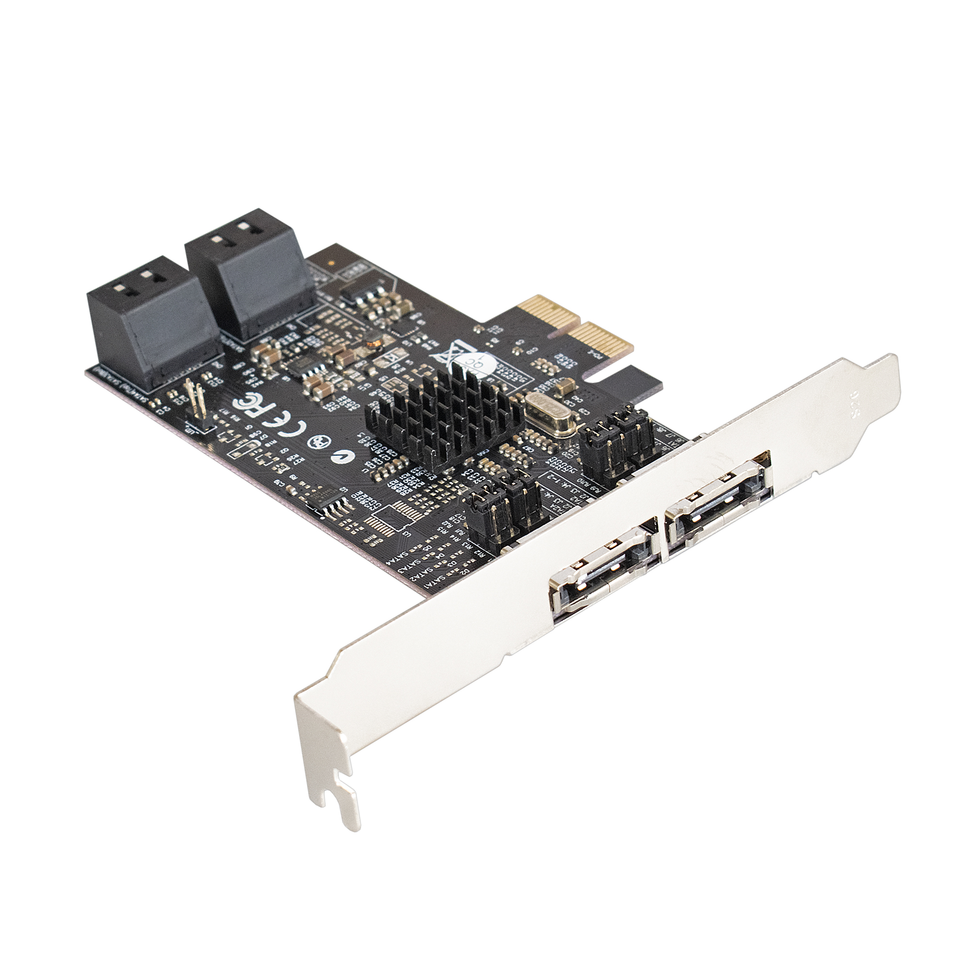 Контроллер ExeGate EXE-504 (PCI-E x2 v2.0, SATA3 RAID, 4 int.+2 ext., Marvell Chipset 88SE9230)