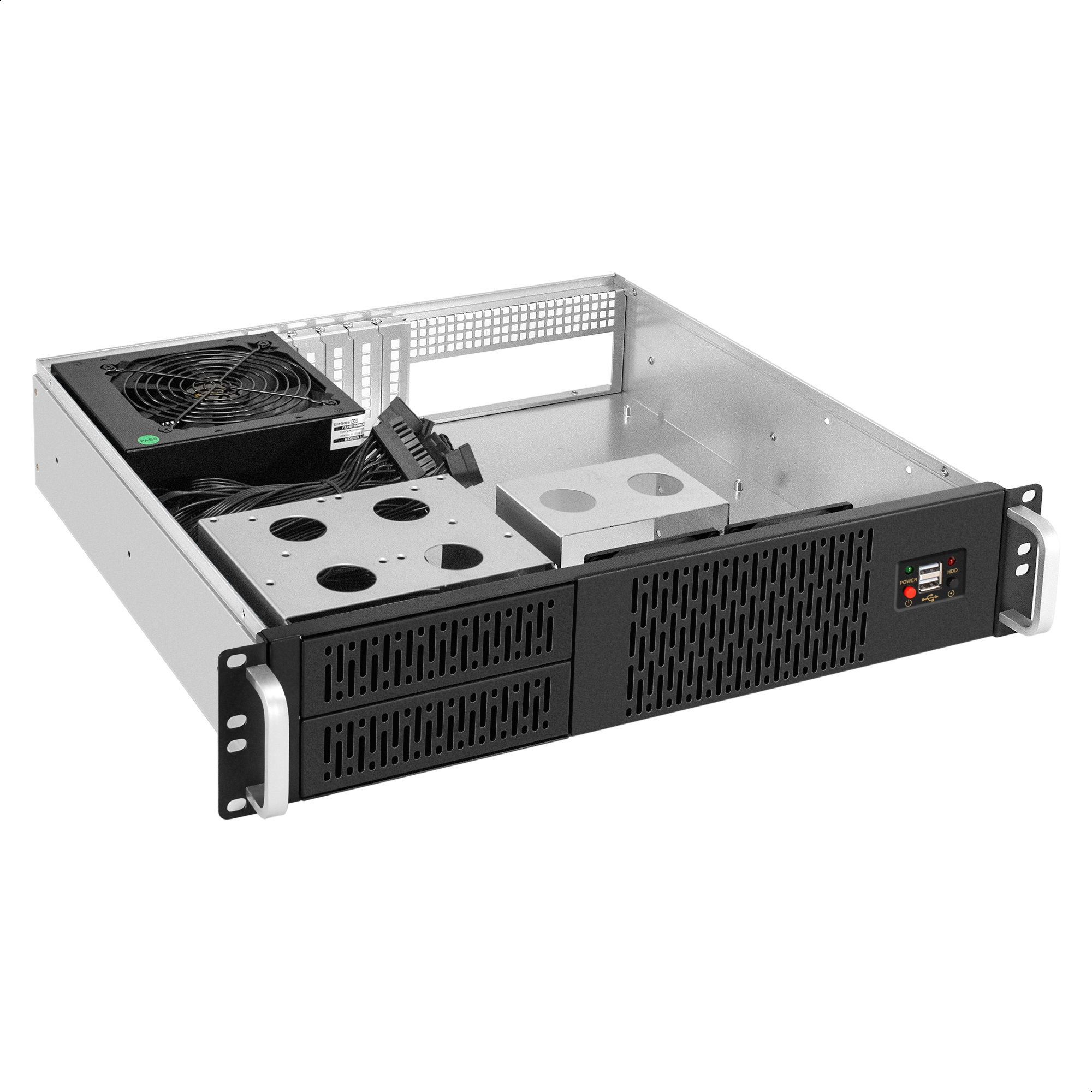 Серверный корпус ExeGate Pro 2U400-02 <RM 19", высота 2U, глубина 400, БП 600PPH-SE, USB>