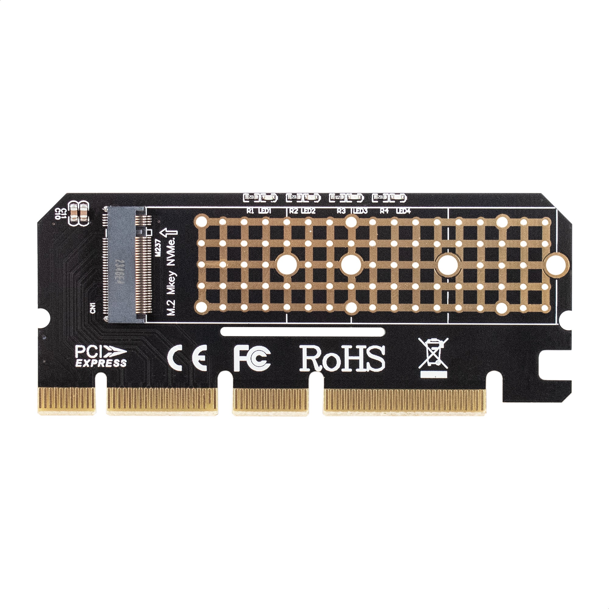 Переходник ExeGate EXE-529 (M.2 M key -> PCI-E x16 rev.3.0, для установки SSD M.2 M key в слот PCI-E x16, x8 или x4)