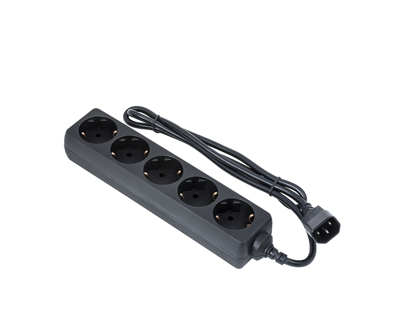 Удлинитель для ИБП ExeGate SPU-5-1.2B (5 евророзеток с заземлением, 1.2м, вилка IEC320-C14 (UPS), черный)