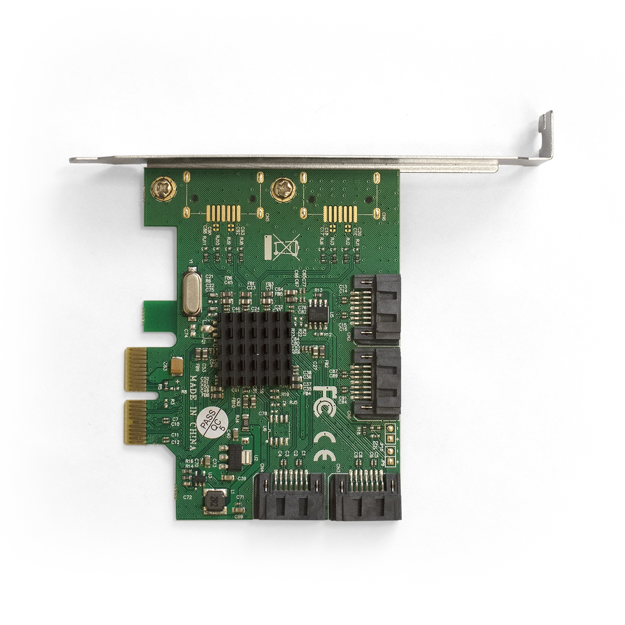 Контроллер ExeGate EXE-502 (PCI-E x2 v2.0, SATA3 RAID, 4 int., Marvell Chipset 88SE9230)