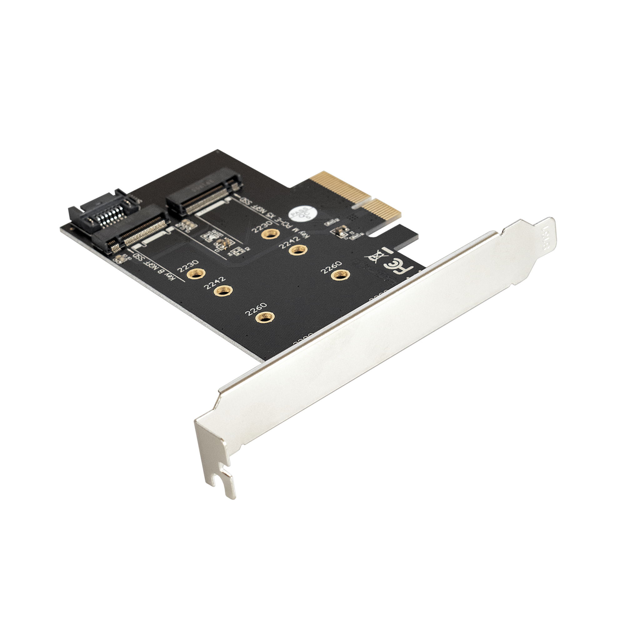 Переходник ExeGate EXE-509 (M.2 B key -> SATA + M.2 M Key -> PCI-E x4, для установки SSD M.2 B key и M key в слот PCI-E)