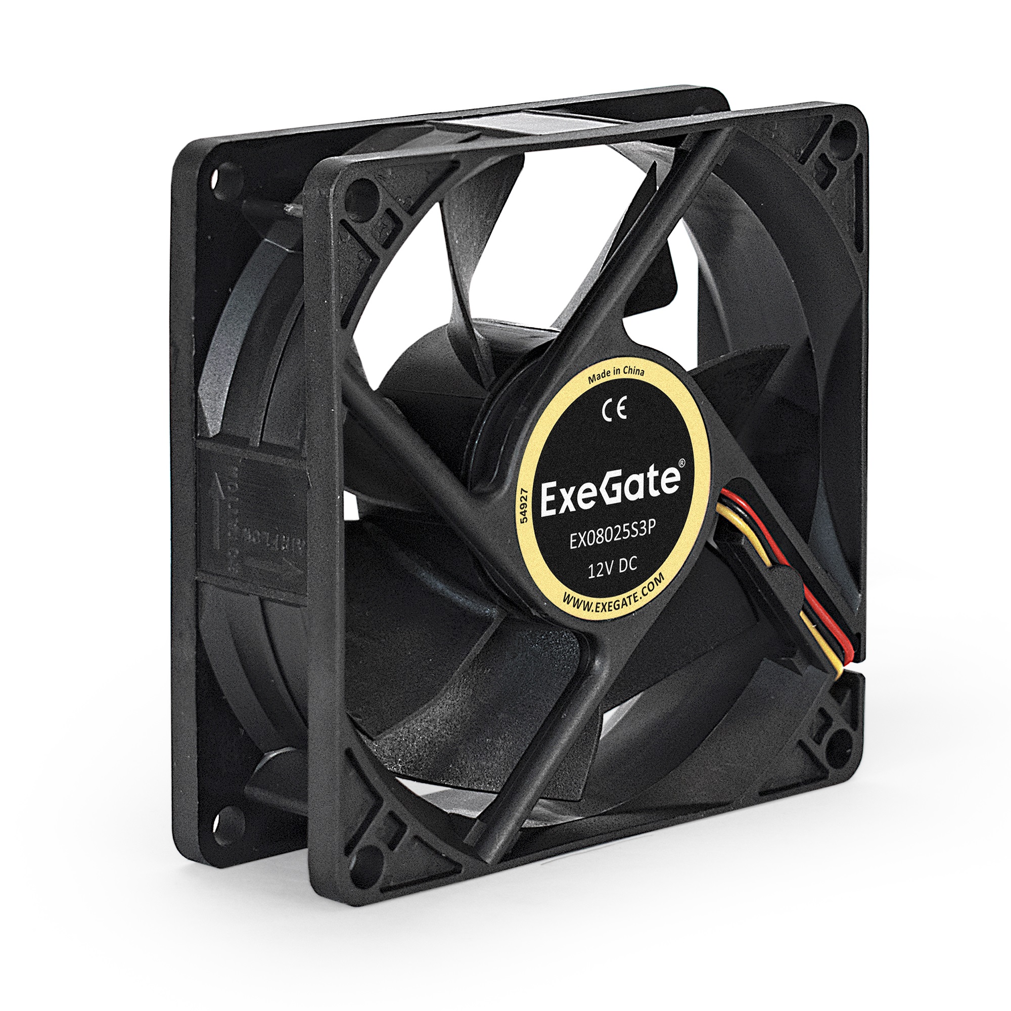 Вентилятор 12В DC ExeGate EX08025S3P (80x80x25 мм, Sleeve bearing (подшипник скольжения), 3pin, 2200RPM, 22.5dBA)