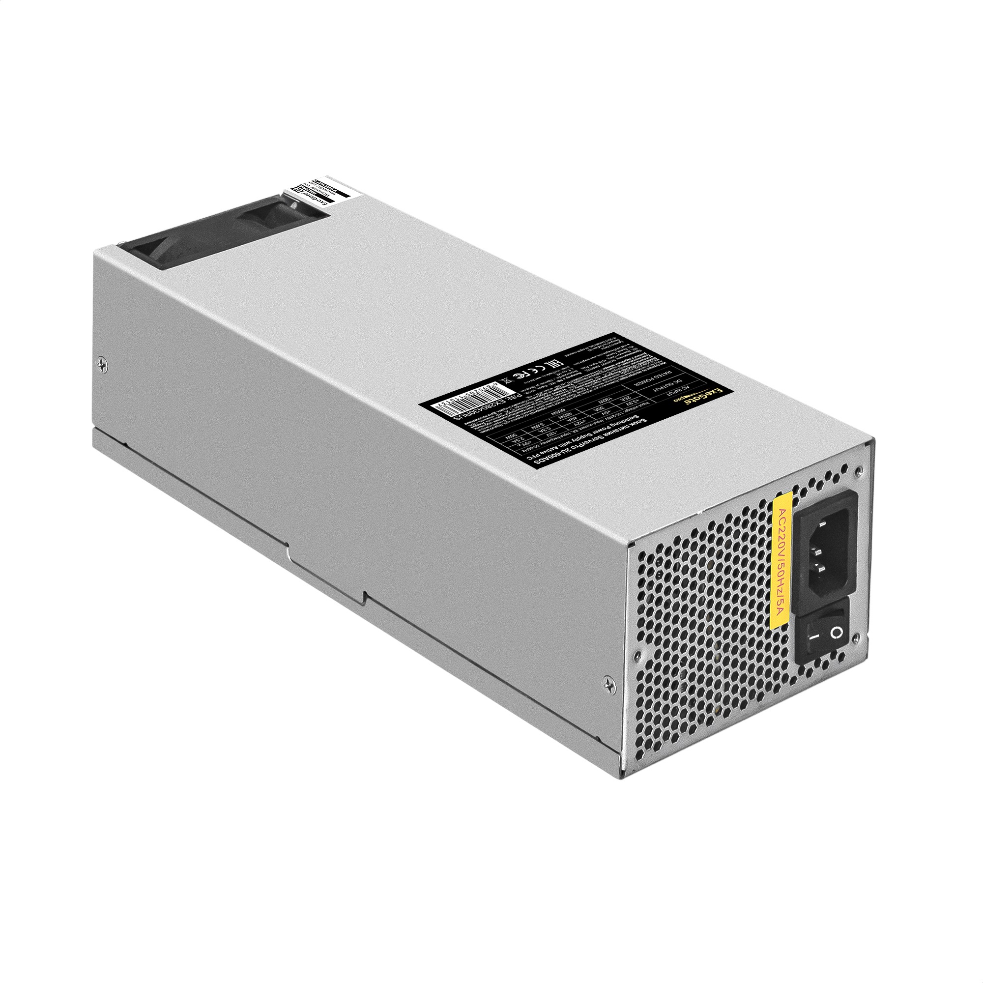 Серверный БП 600W ExeGate ServerPRO-2U-600ADS (2U, APFC, КПД 87% (80 PLUS Silver), 6cm ball bearing fan, 24pin, 2x(4+4)pin, 2xPCI-E, 6xSATA, 4xIDE)