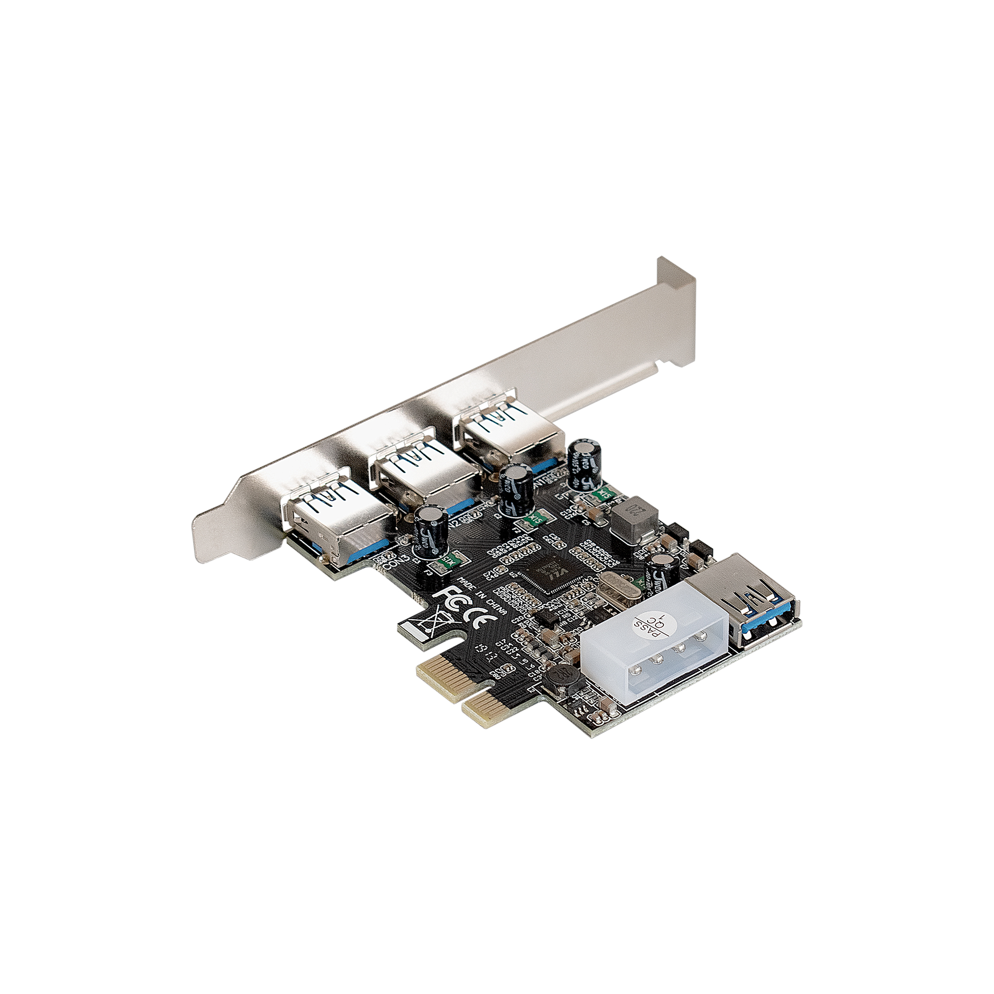 Контроллер ExeGate EXE-367 (PCI-E x1 v2.0, 3*USB3.0 ext. + 1*USB3.0 int., разъем доп.питания, VIA Labs Chipset VL805)