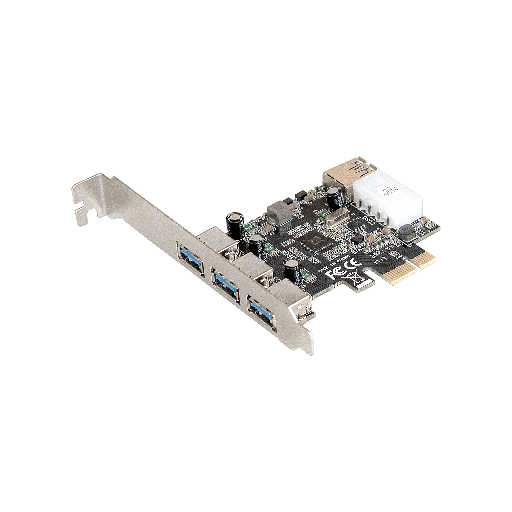 Контроллер ExeGate EXE-367 (PCI-E x1 v2.0, 3*USB3.0 ext. + 1*USB3.0 int., разъем доп.питания, VIA Labs Chipset VL805)