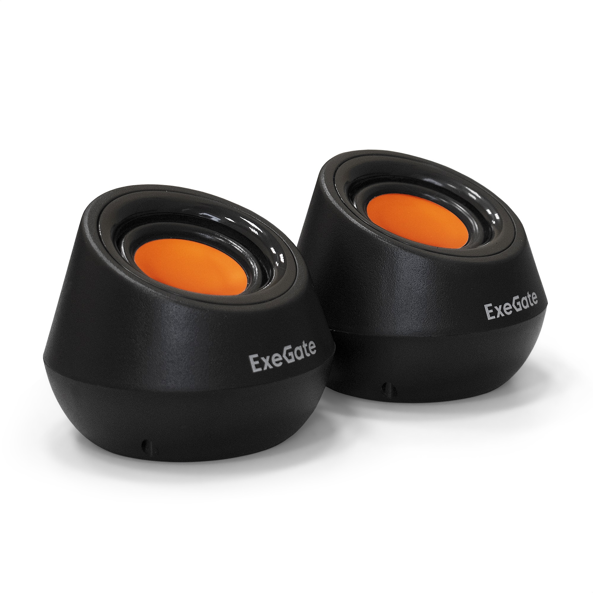 Акустическая система 2.0 ExeGate Disco 130 (питание USB, 2х3Вт (6 Вт RMS), 100-20000Гц, черный/оранжевый, Color Box)