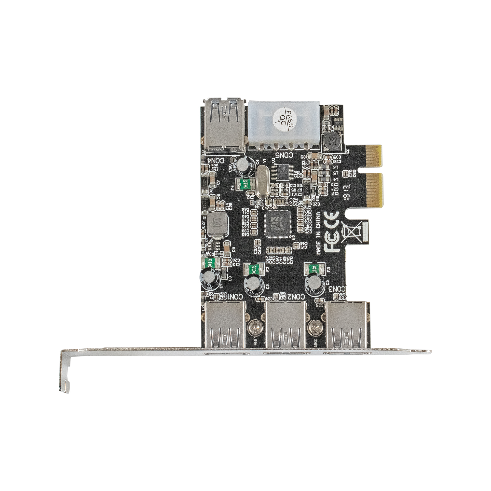 Контроллер ExeGate EXE-367 (PCI-E x1 v2.0, 3*USB3.0 ext. + 1*USB3.0 int., разъем доп.питания, VIA Labs Chipset VL805)