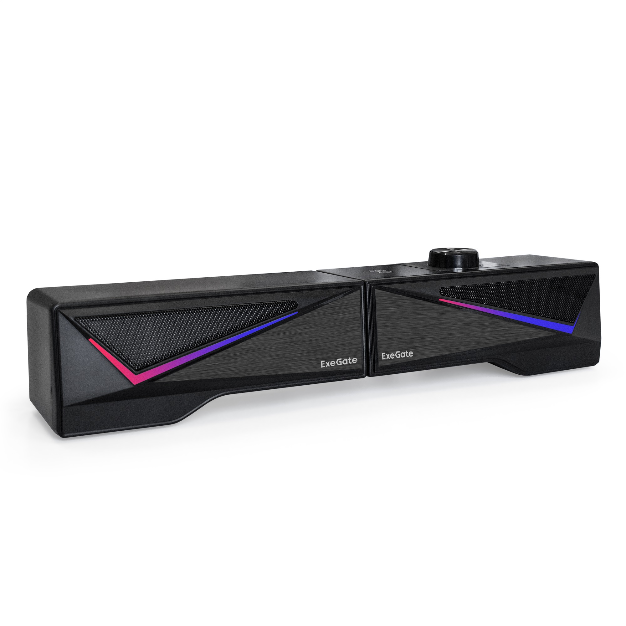 Саундбар-Акустическая система 2.0 ExeGate Allegro 170 (питание USB, Bluetooth, 2х3Вт (6Вт RMS), 60-20000Гц, цвет черный, RGB подсветка, с возможностью трансформации в саундбар, Color Box)