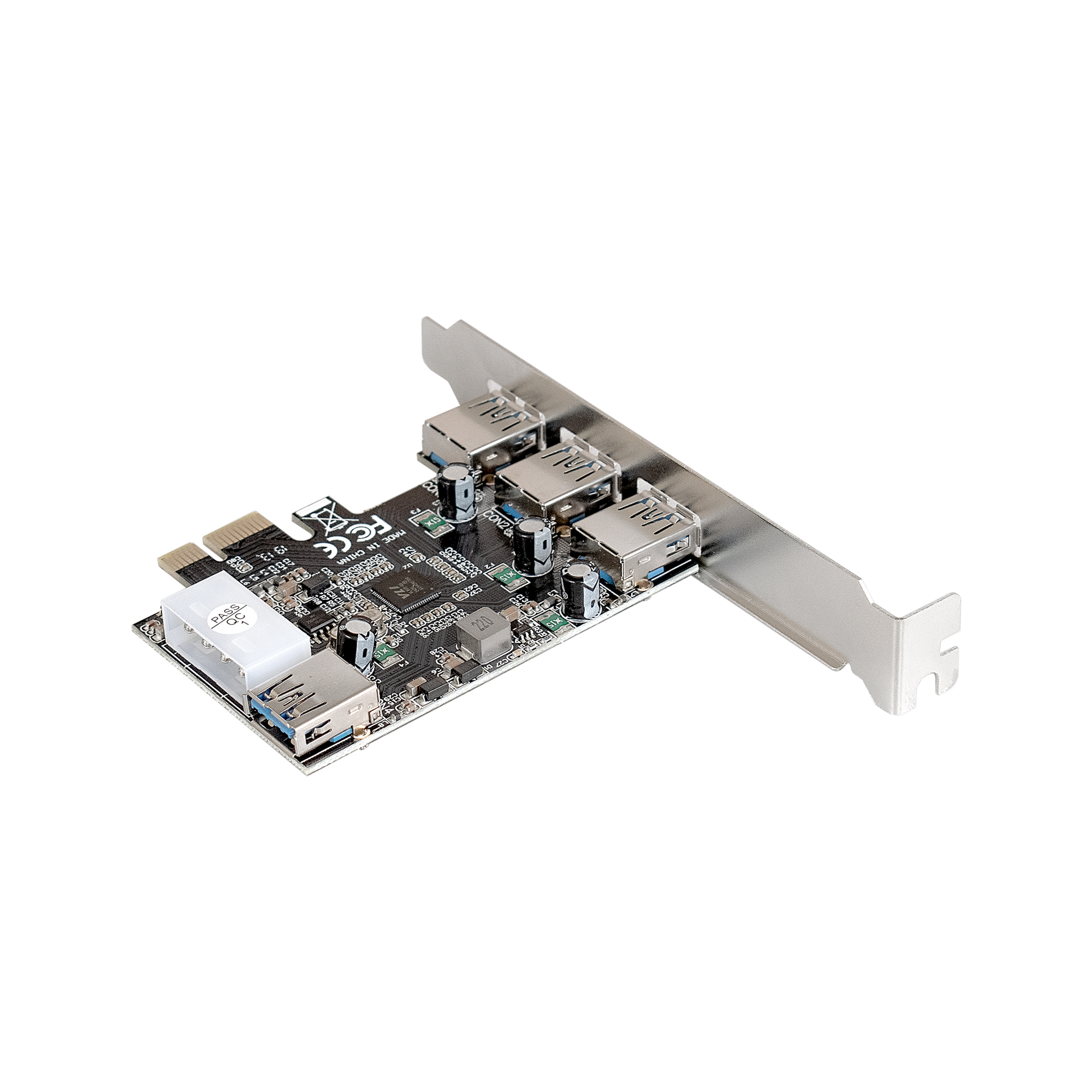 Контроллер ExeGate EXE-367 (PCI-E x1 v2.0, 3*USB3.0 ext. + 1*USB3.0 int., разъем доп.питания, VIA Labs Chipset VL805)