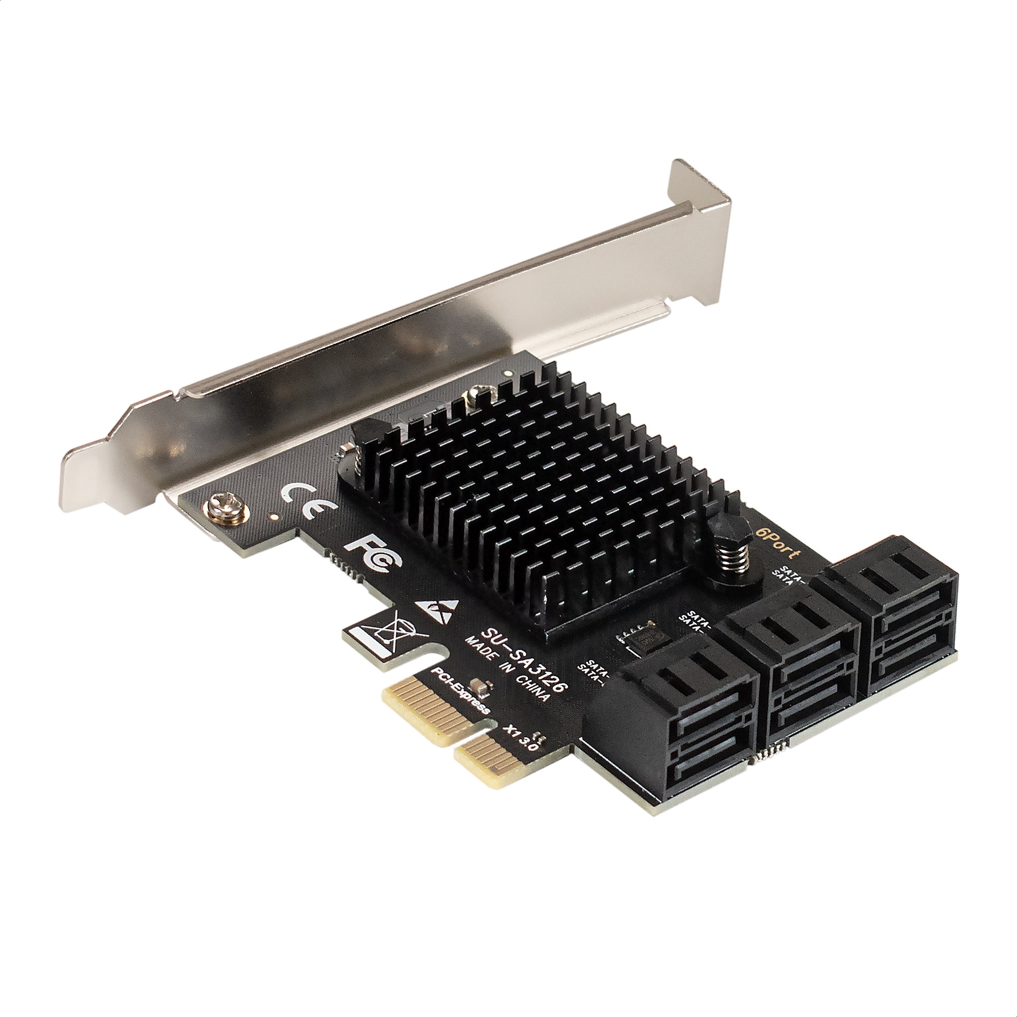 Контроллер ExeGate EXE-516 (PCI-E x1 v3.0, SATA3 6Gb/s, 6 int, ASMedia Chipset ASM1166)