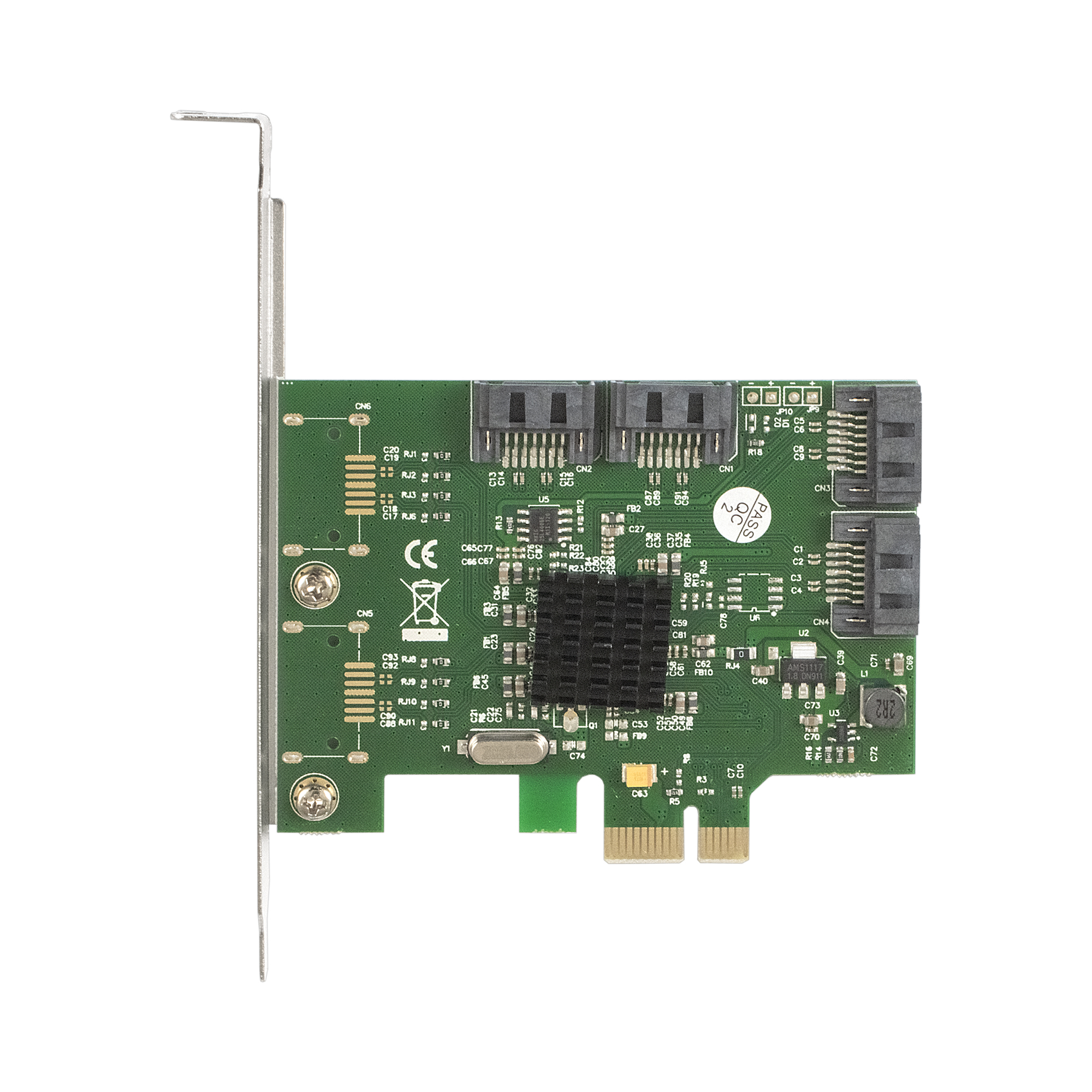 Контроллер ExeGate EXE-503 (PCI-E x1 v2.0, SATA3 6Gb/s, 4 int., Marvell Chipset 88SE9215)